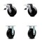 Service Caster 6 Inch Polyolefin Caster Set with Ball Bearings 2 Brakes 2 Rigid SCC-TTL30S620-POB-2-R-2 - alternate 1